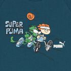 تيشيرت باللون أزرق بشعار للأولاد, 2, hi-res