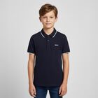 Boys Navy Blue Logo Polo Shirt, 3, hi-res