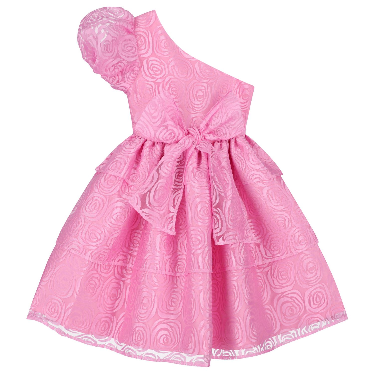 Girls Pink Floral Organza Dress, 1, hi-res image number null