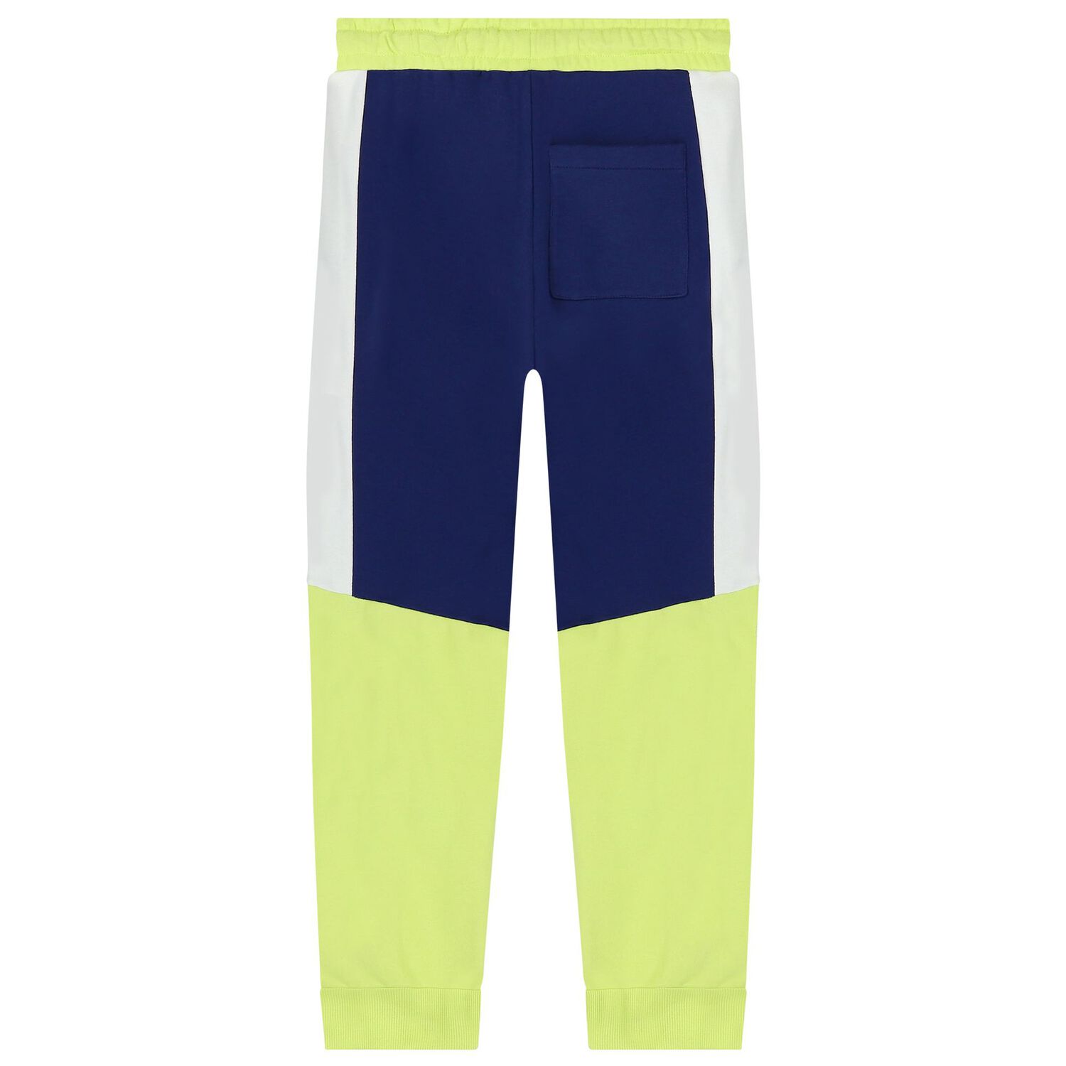 Boys Navy Blue & Green Logo Joggers, 2, hi-res image number null