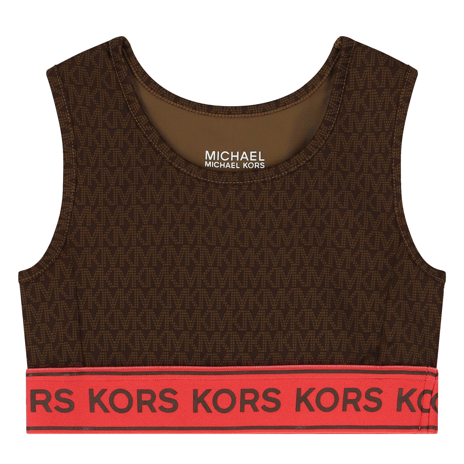 Girls Brown Logo Bra Top, 1, hi-res image number null
