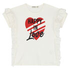 طقم شورت باللون العاجي والأسود للبنات, 1, hi-res