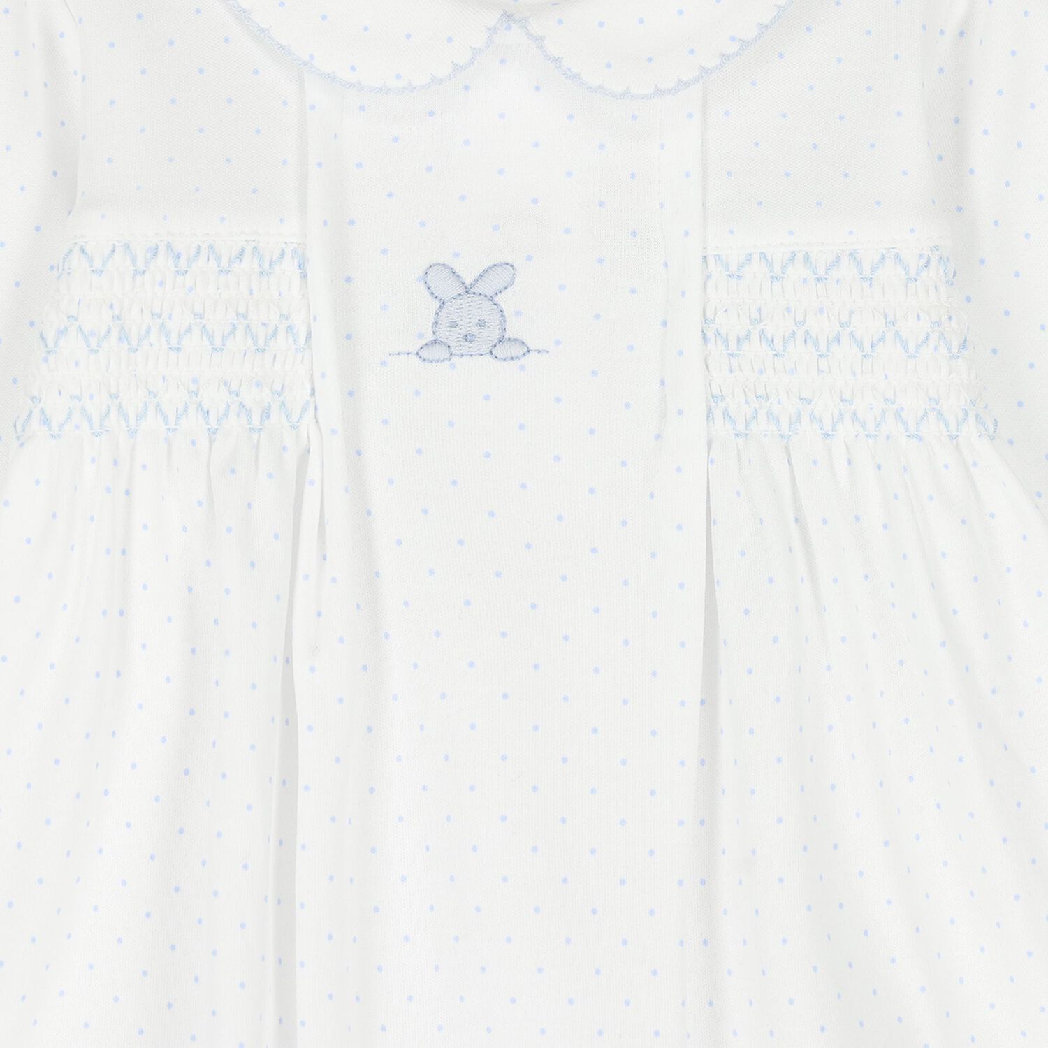 Baby Boys White & Blue Babygrow, 1, hi-res