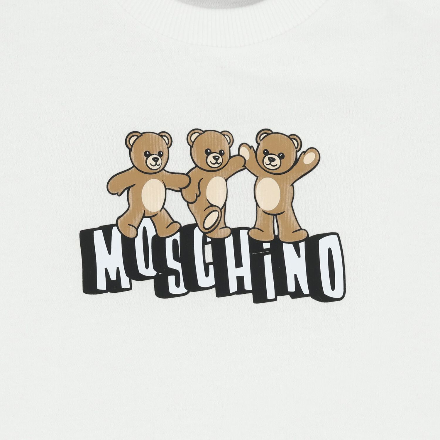 طقم تنوره للبنات الصغيرات بالشعار بتصميم الدب تيدي باللون الابيض والوردي, 1, hi-res