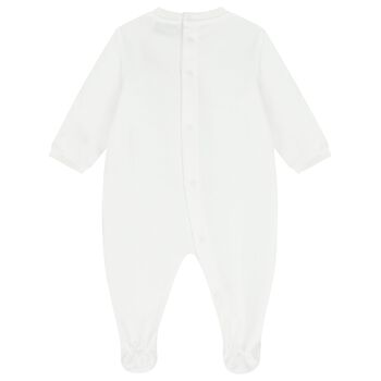 White Teddy Bear Logo Babygrow