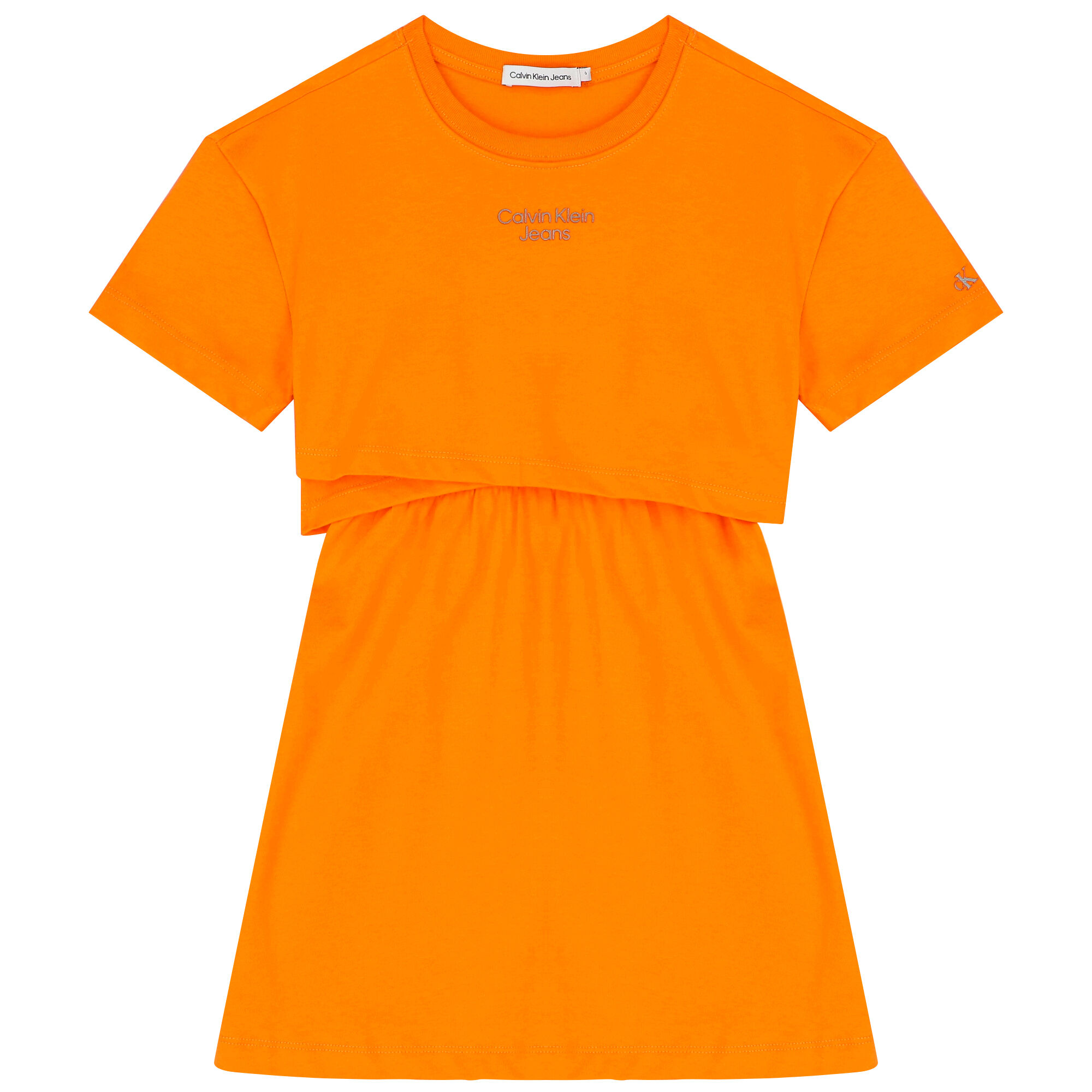 Calvin Klein Girls Orange Logo Dress Junior Couture UAE