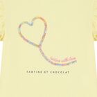 تيشيرت بنات بالشعار باللون الاصفر , 1, hi-res