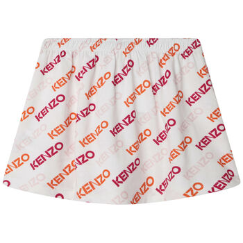 Girls White Logo Skirt