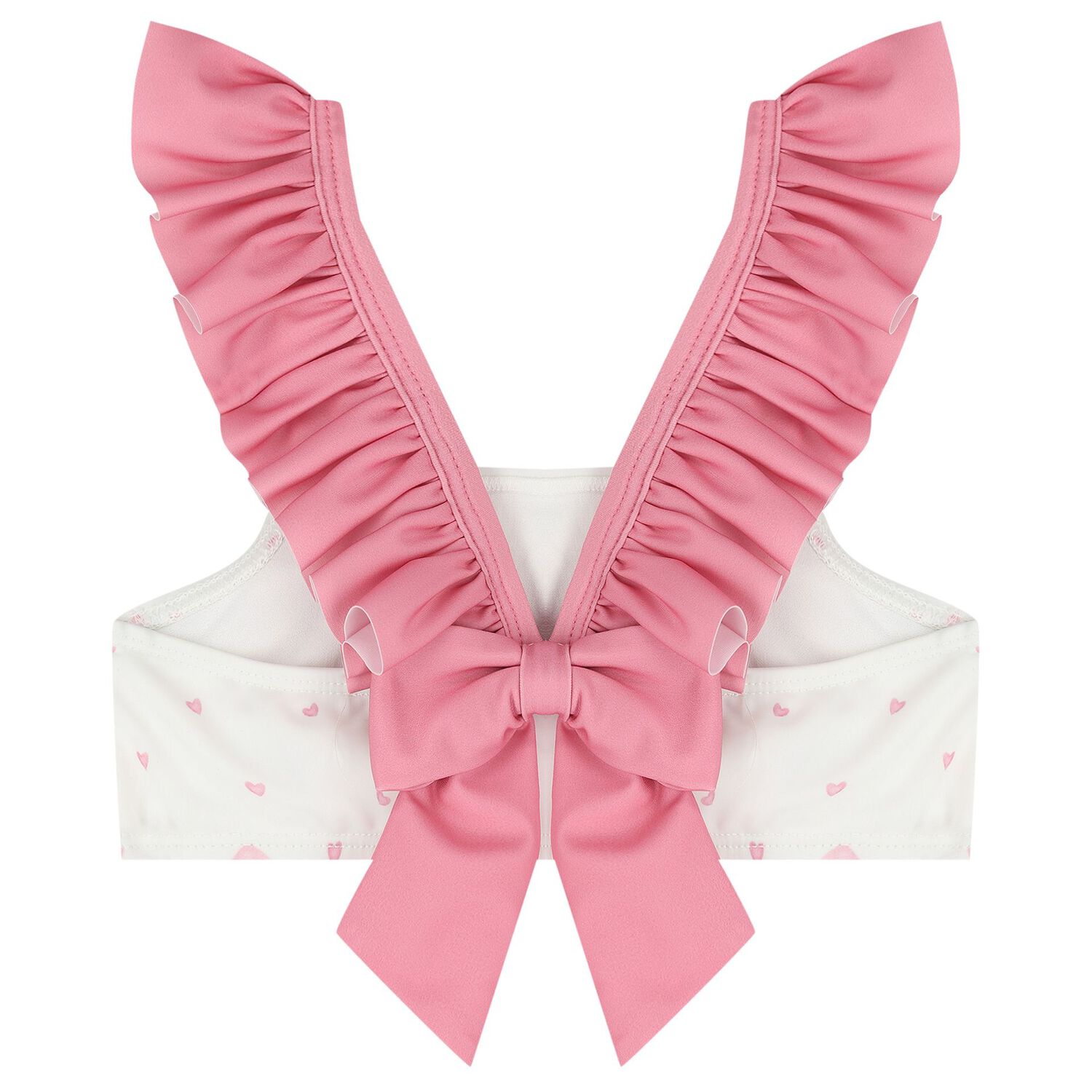 Girls White & Pink Bow Bikini, 1, hi-res