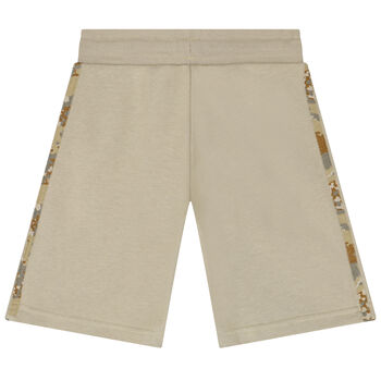 Boys Beige Logo Shorts
