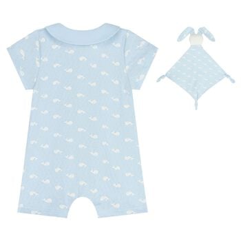Baby Boys Blue Whale Romper Gift Set