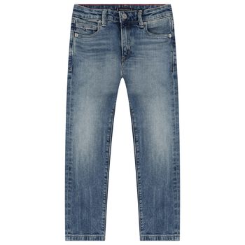 Boys Blue Logo Denim Jeans