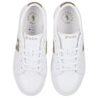 Girls White & Gold Logo Trainers, 1, hi-res
