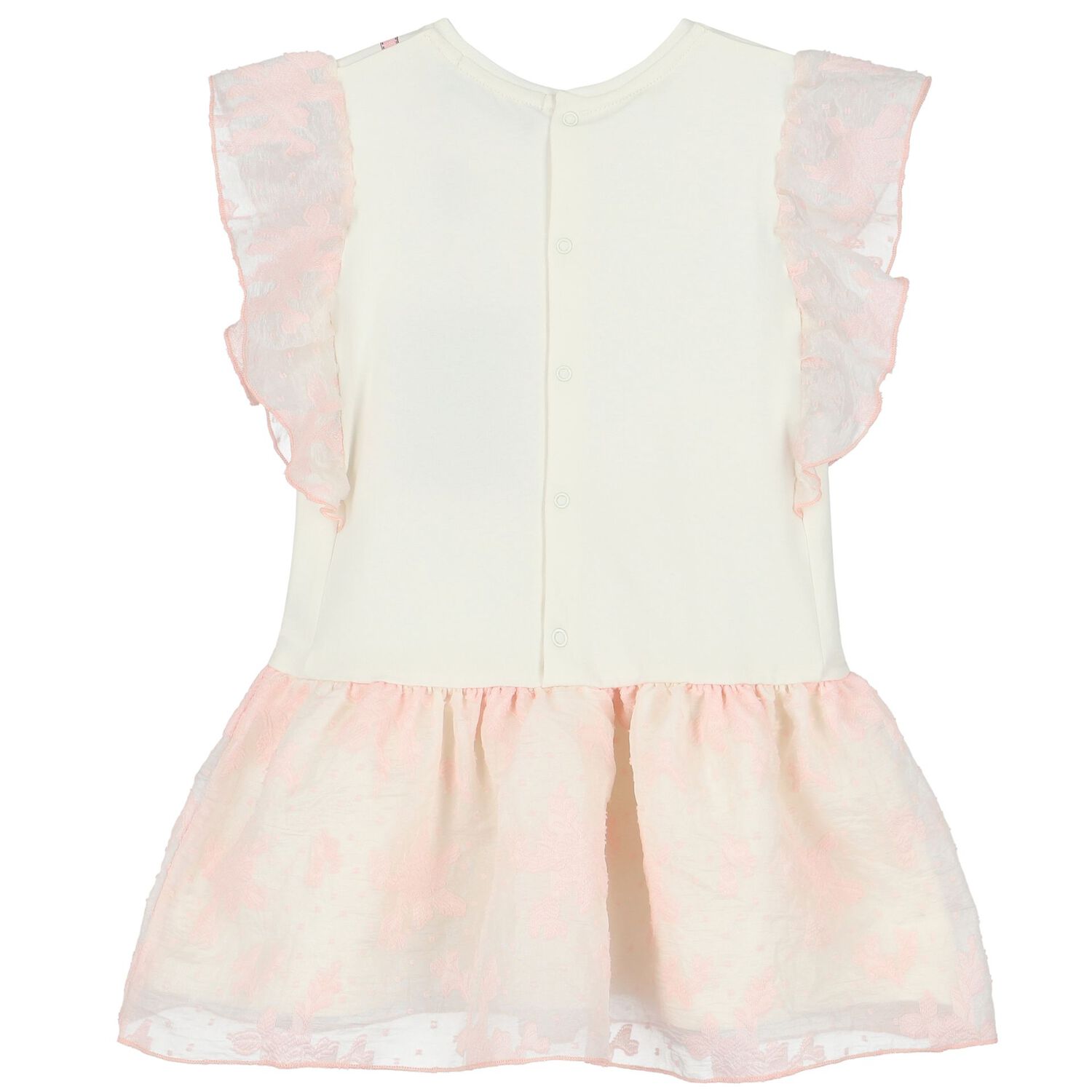 فستان بنات بالشعار باللون العاجي, 1, hi-res