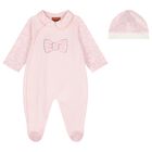 Baby Girls Pink Bow Logo Babygrow Set, 1, hi-res