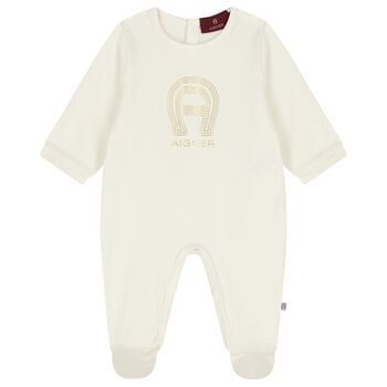 Ivory & Gold Logo Babygrow