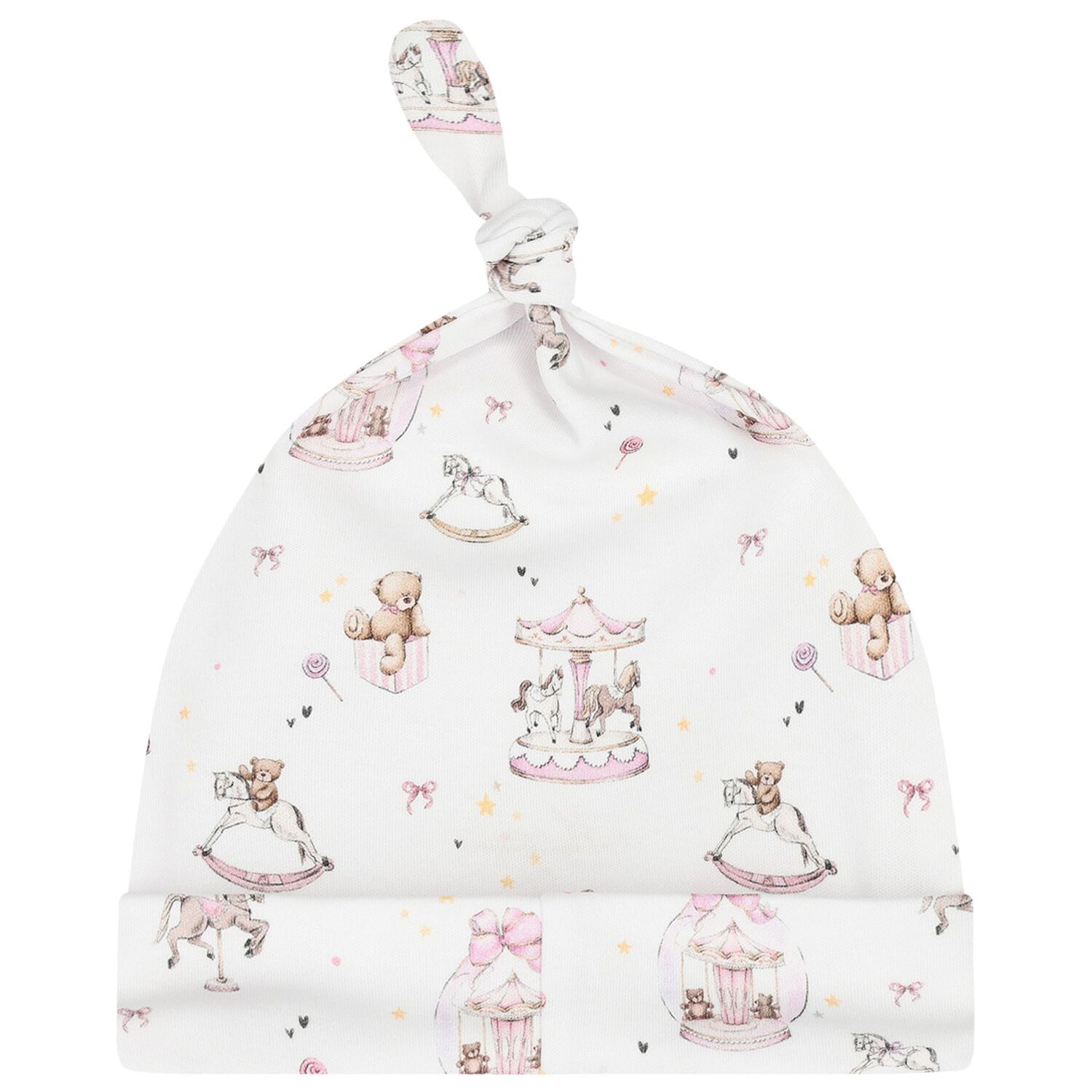 Baby Girls White & Pink Carousel Babygrow Set, 1, hi-res image number null