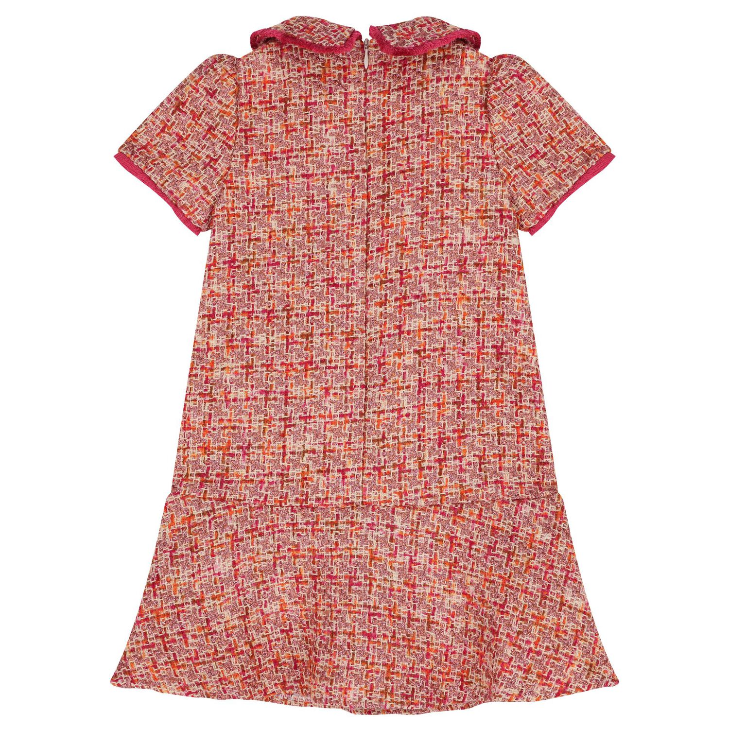 Girls Fuchsia Tweed Dress, 1, hi-res
