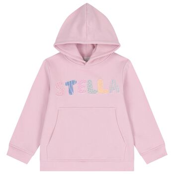  Girls Pink Logo Hooded Top