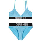 Girls Aqua Logo Ribbed Bikini, 1, hi-res