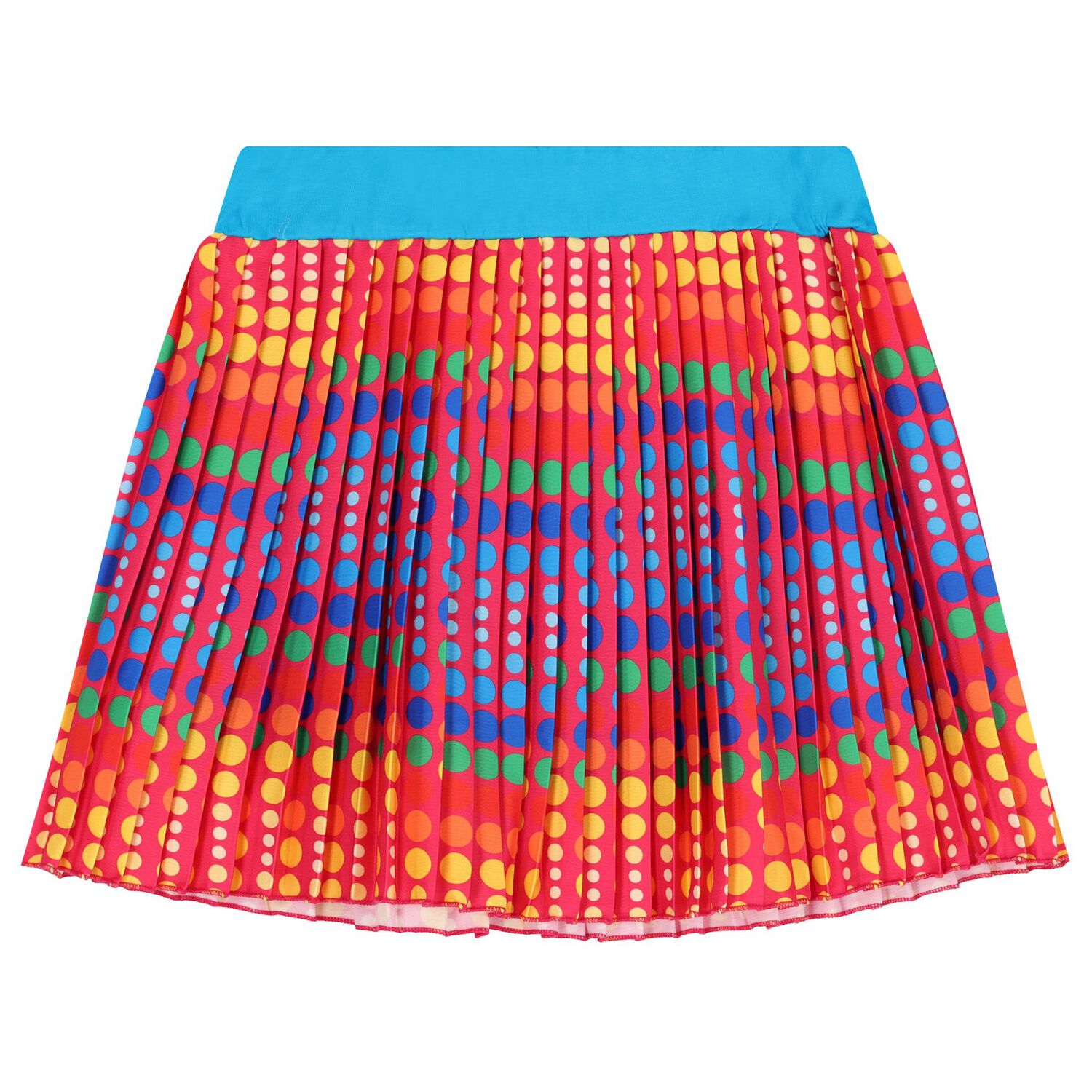 تنورة بنقاط مطوية باللون الوردي للبنات, 1, hi-res