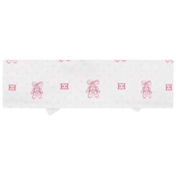 Baby Girls White & Pink Logo Headband