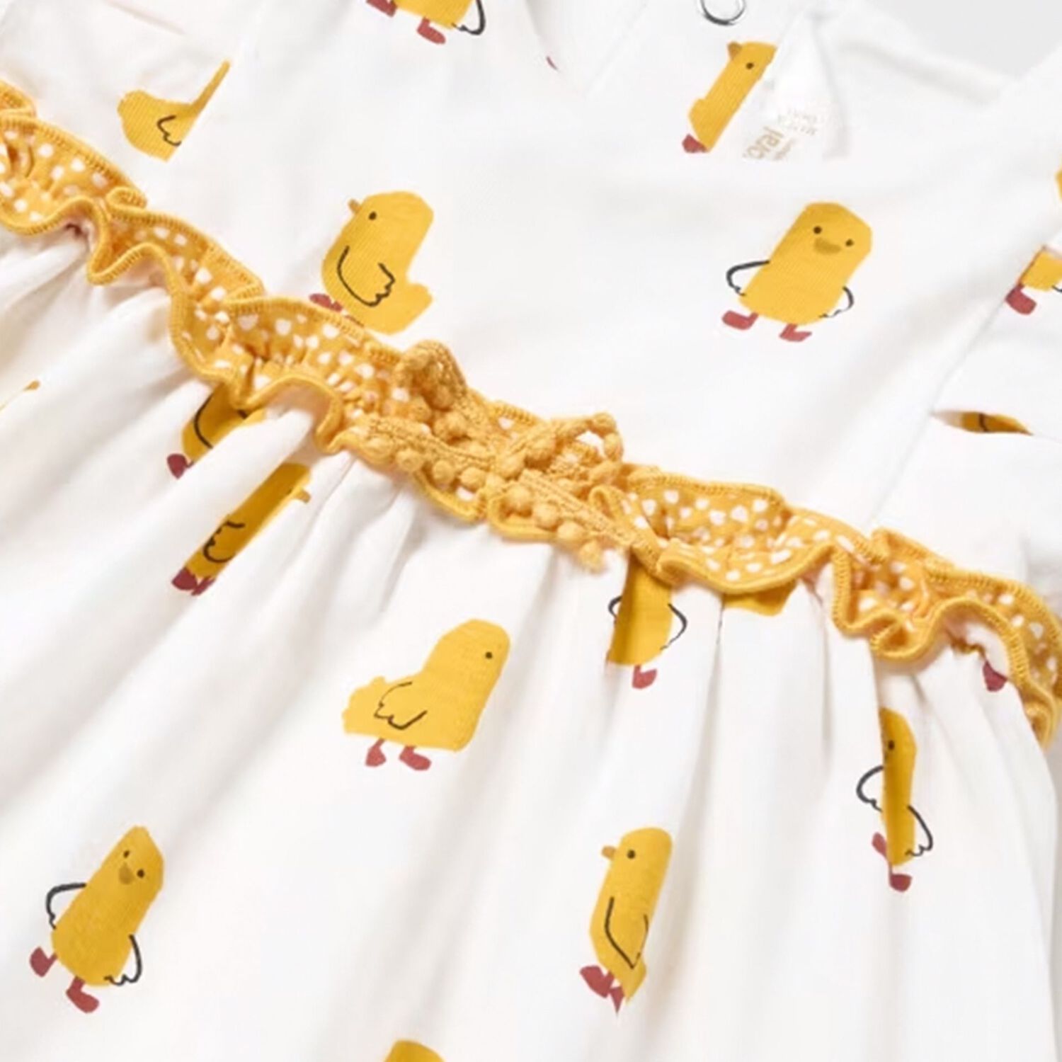 فستان بنات باللون الأبيض والأصفر, 1, hi-res