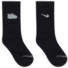 Boys Black & White Logo Socks, 1, hi-res