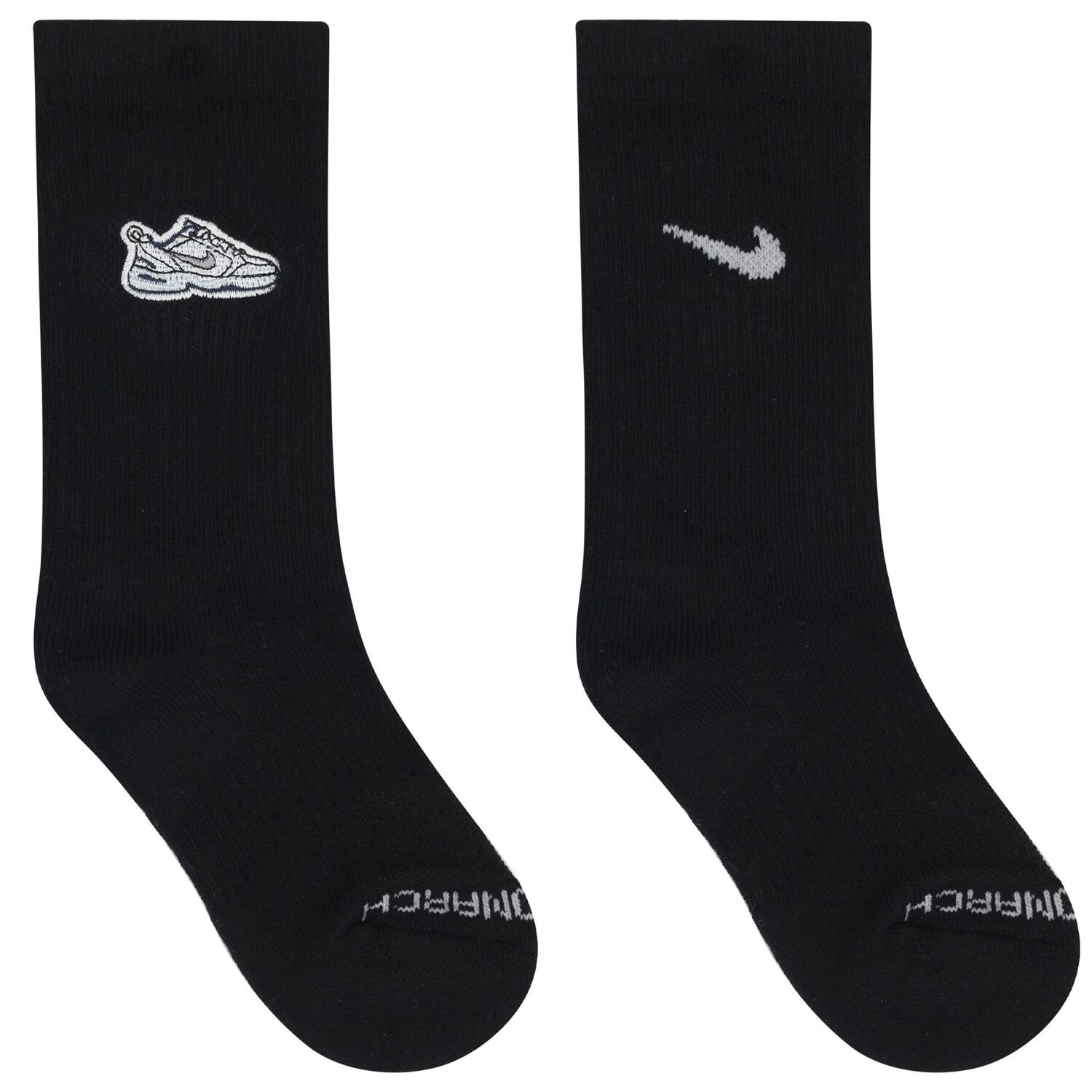 Boys Black & White Logo Socks, 1, hi-res