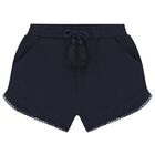 Girls Navy Blue Shorts, 1, hi-res
