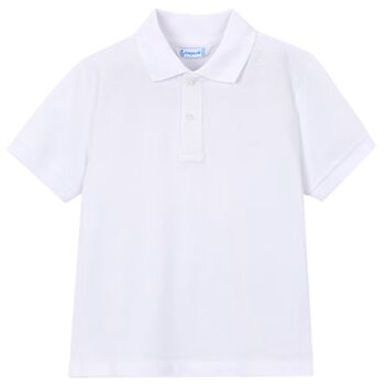 Boys White Logo Polo Shirt