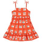 Girls White & Red Cherry Dress, 1, hi-res