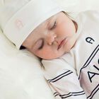 Baby Girls White & Pink Logo Hat, 2, hi-res