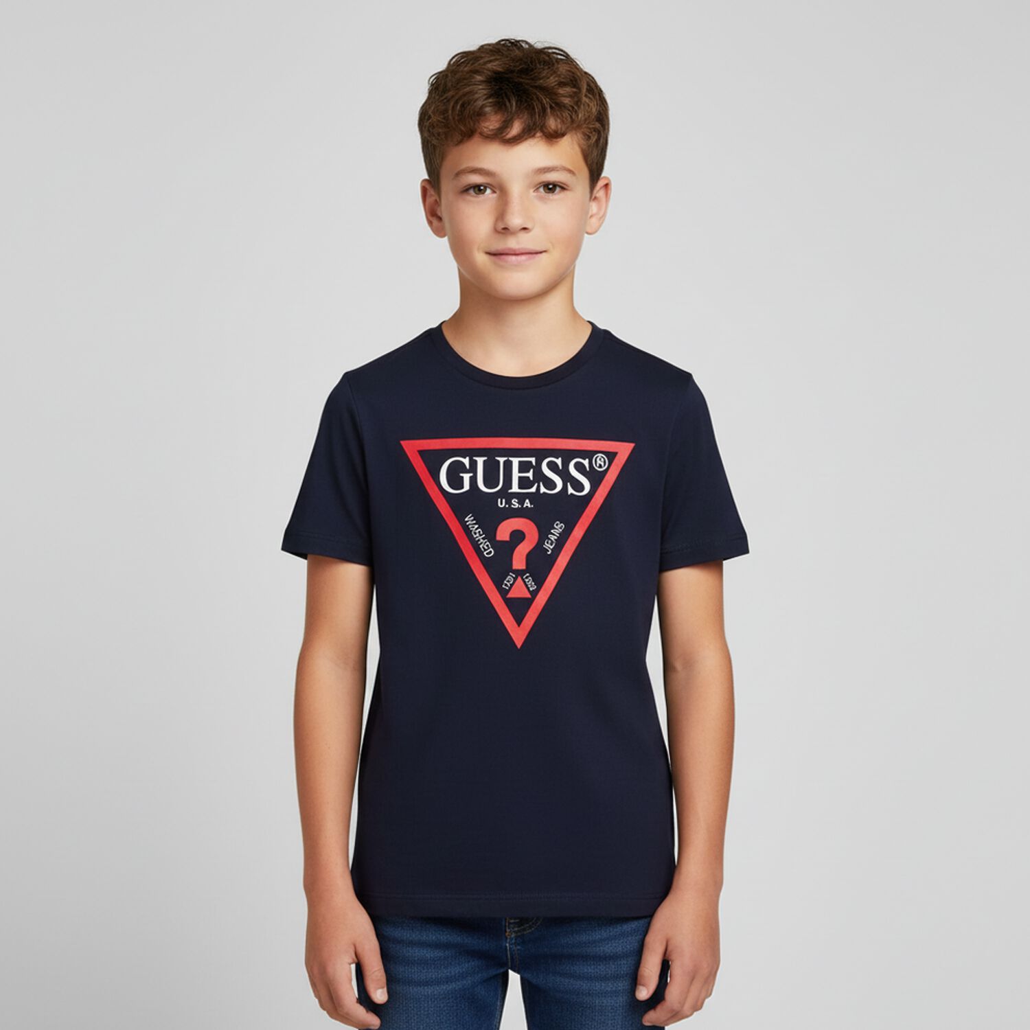 Boys Navy Logo T-Shirt, 9, hi-res