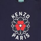 فستان بنات بالشعار باللون الأزرق الداكن, 2, hi-res