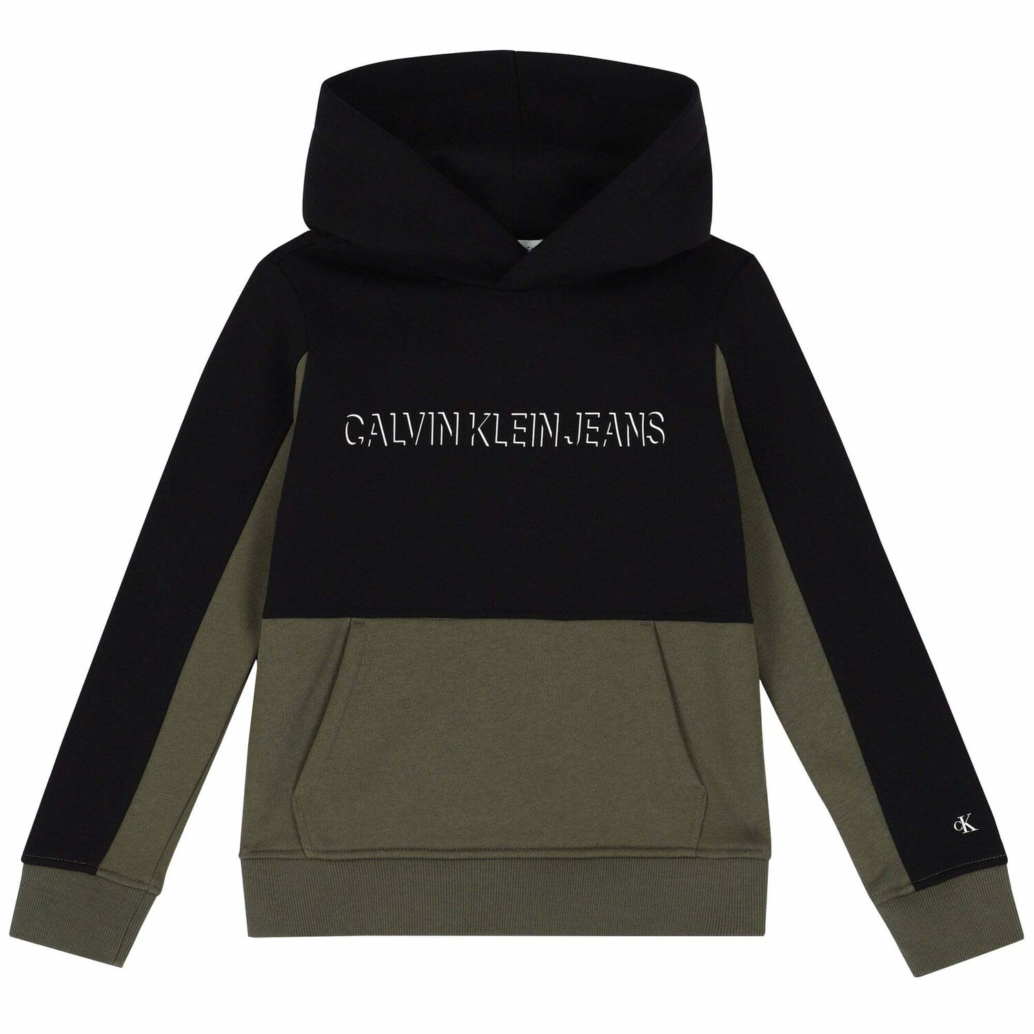 Boys Black & Khaki Logo Hooded Top, 1, hi-res image number null