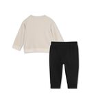Younger Boys Beige & Black Logo Tracsuit, 1, hi-res