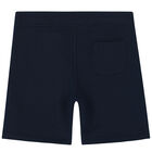 Boys Navy Logo Shorts, 1, hi-res
