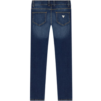 Girls Blue Denim Logo Skinny Jeans