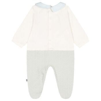 Baby Boys Blue & Gold Logo Babygrow