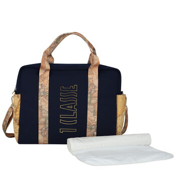 Navy Blue & Beige Logo Changing Bag