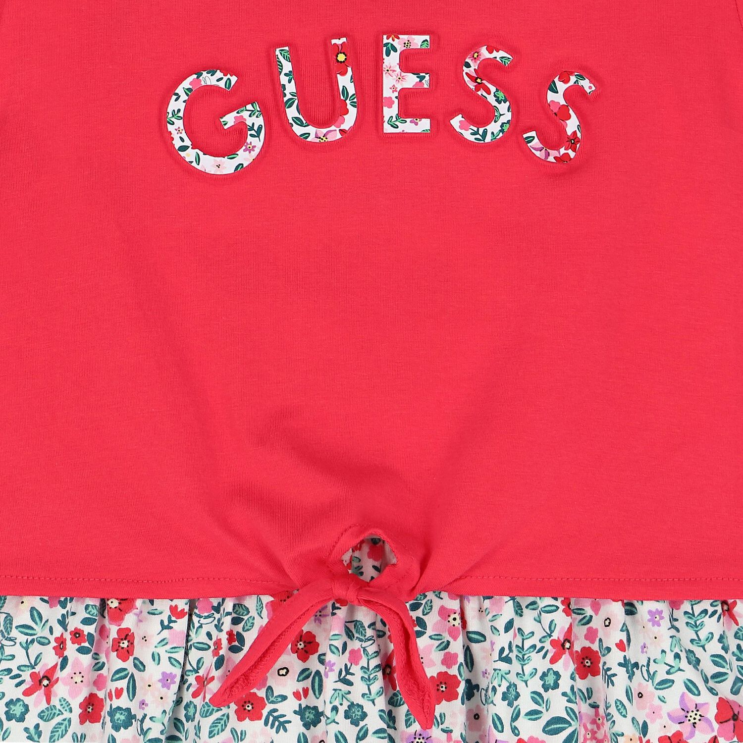 فستان بنات بالشعار وطبعة الزهور باللون الوردى والأبيض, 1, hi-res image number null