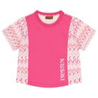 Girls White & Pink Logo Zig Zag T-Shirt, 2, hi-res