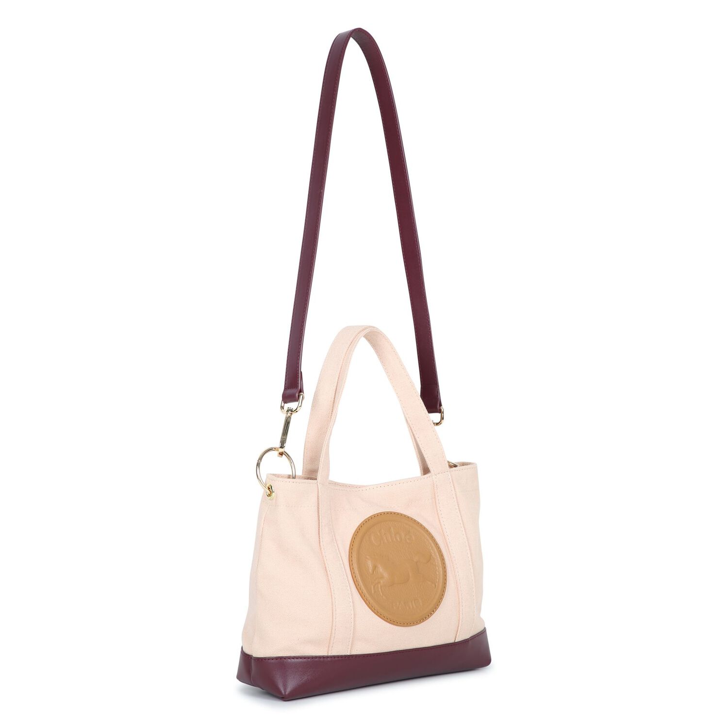Girls Beige Horse Medal Handbag ( 20cm ), 1, hi-res