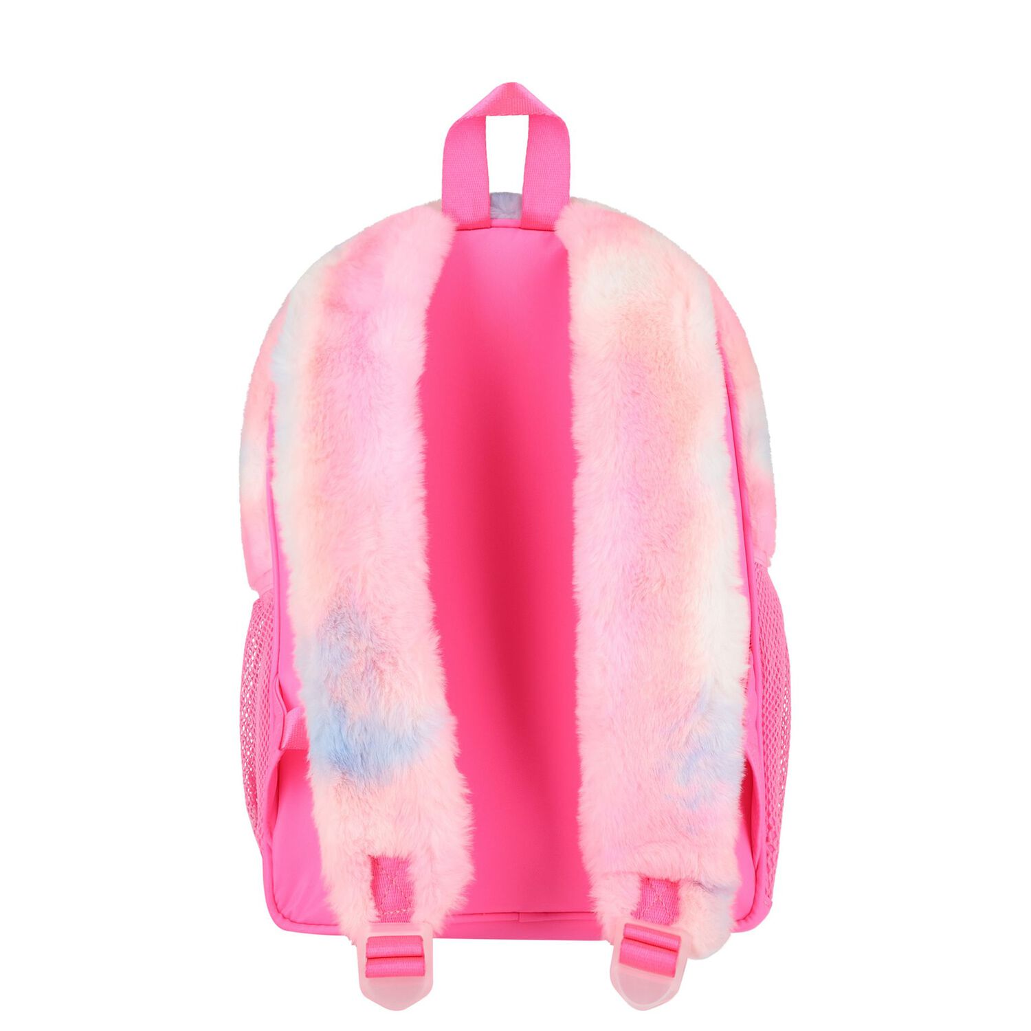 Girls Fluffy Pink Faux Fur Backpack, 1, hi-res
