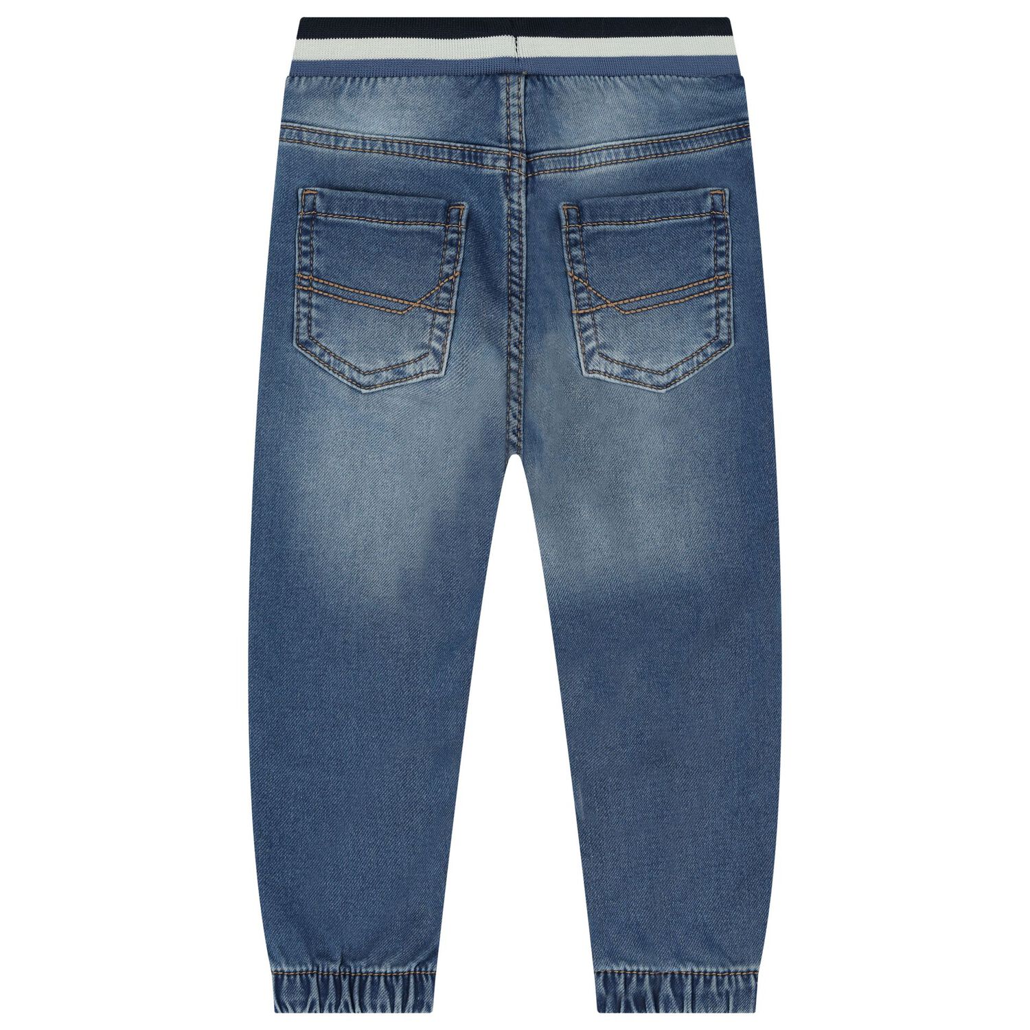 Younger Boys Blue Denim Joggers, 1, hi-res image number null
