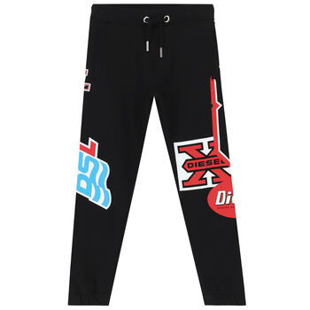 Boys Black Logo Joggers