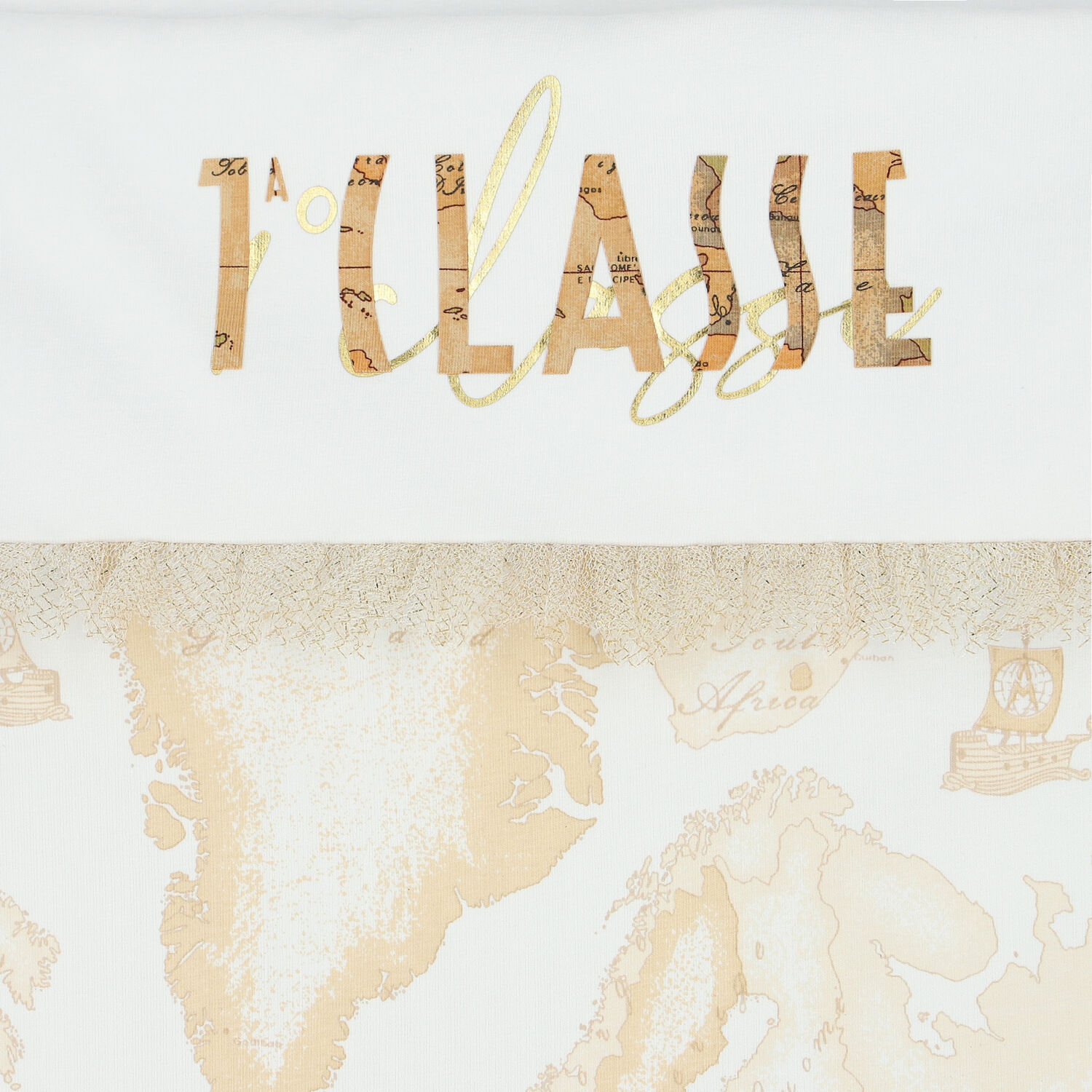 Girls White & Beige Geo Map Baby Nest, 1, hi-res image number null