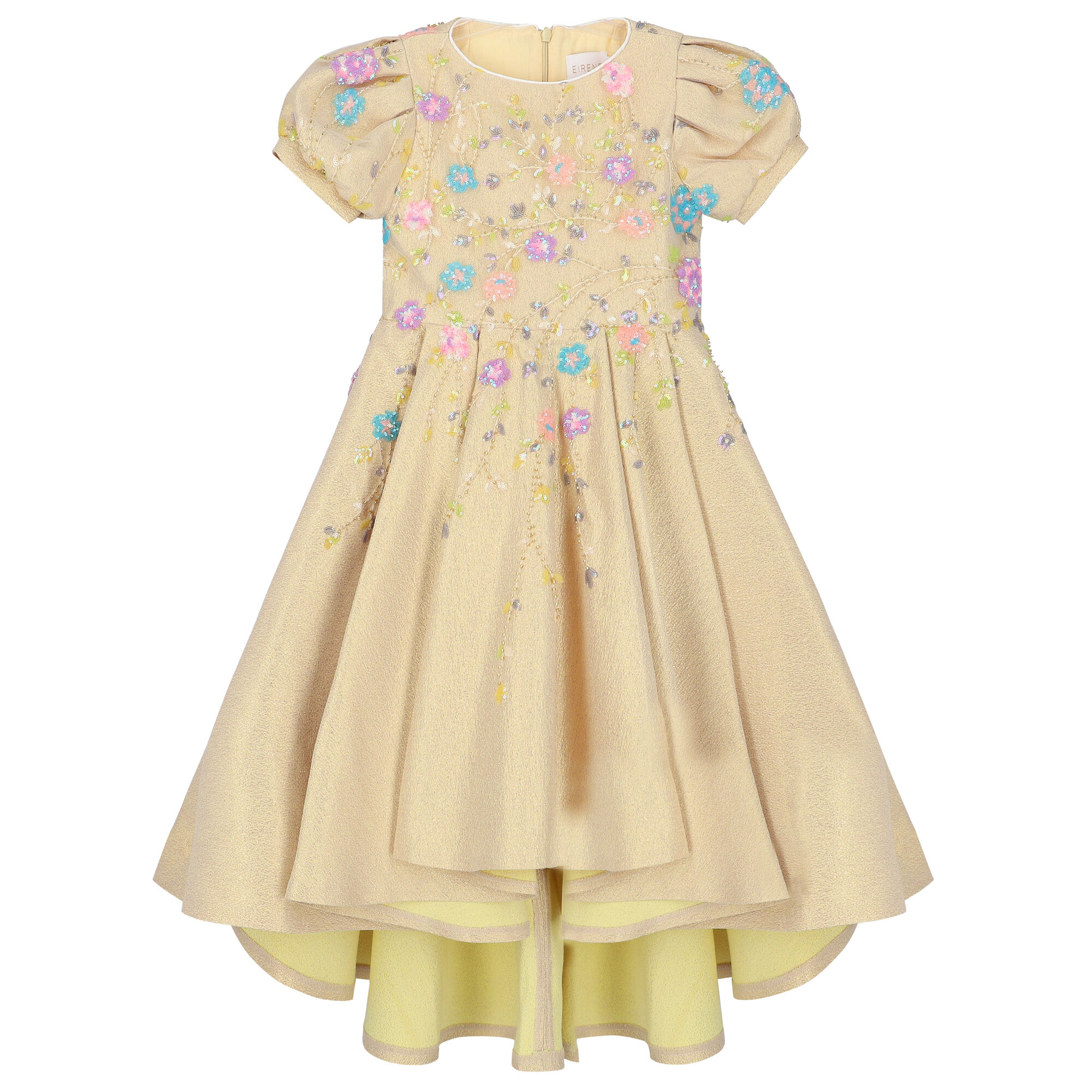 Eirene Girls Gold Embellished Sequin Dress Junior Couture UAE