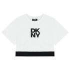 Girls White & Black Logo Leggings Set, 1, hi-res